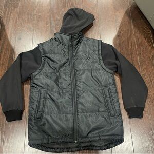 Southpole Men Black Jacket With Hoodie Size Medium RN#82628